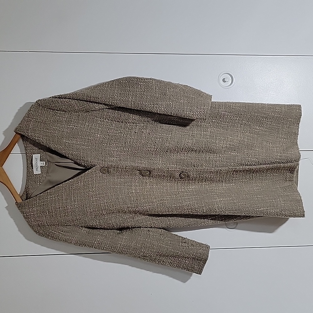 Prologue Womens Polyester/Wool Blend Oversized Coat Sz S